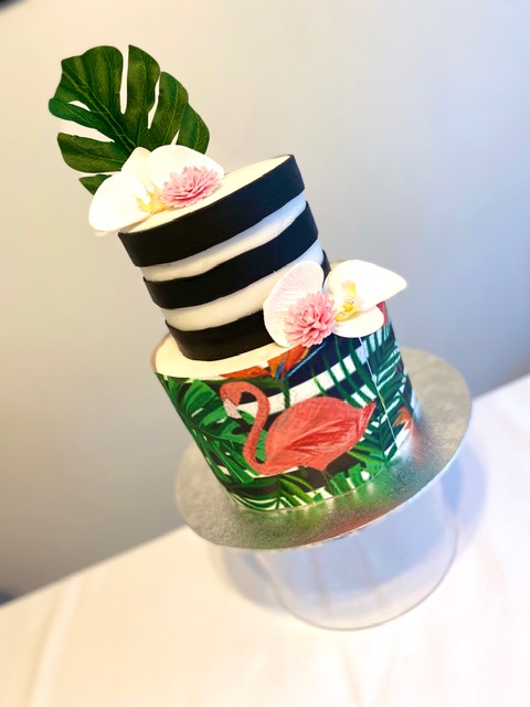 cake design flamingo